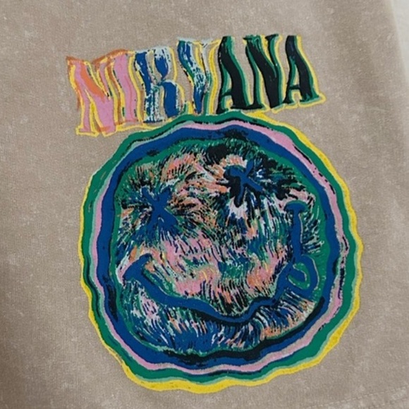 NEW Nirvana Graphic Drawstring Sweatshorts - Picture 3 of 6